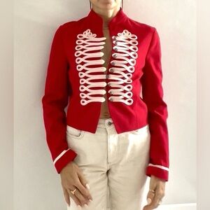 New Bershka Red Jacket with Cream Accents